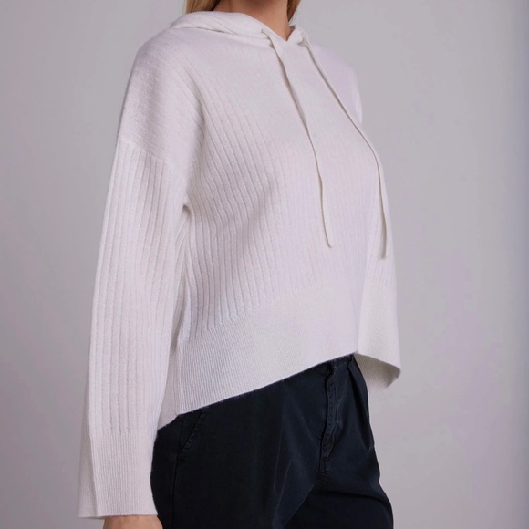 Bella Dahl Sweaters - Bella Dahl 100% Cashmere Drawstring Hoodie Sweater Cropped Oversized NWOT
